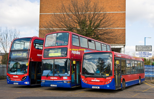 Photo 6"x4" Potters Bar Bus Garage Potters Bar c2010