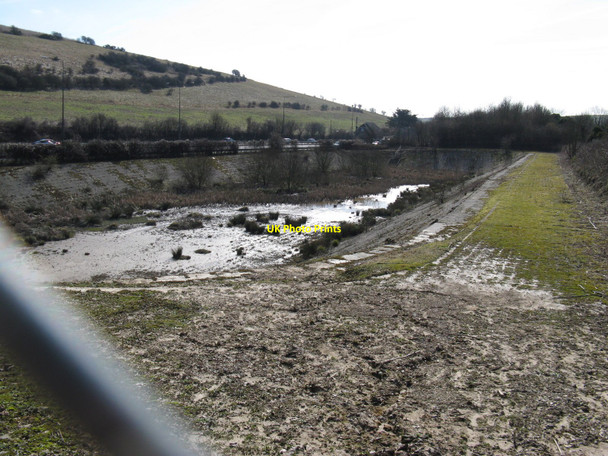 Photo 6"x4" Drainage pool beside the A23 Pyecombe c2010