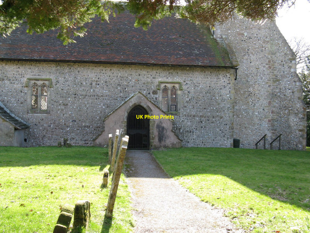 Photo 6"x4" Entrance to the Church of Transfiguration Pyecombe Pyecombe c2010