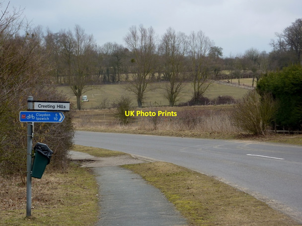 Photo 6"x4" All Saints Road at the turn for Creeting Hills Creeting St Mary c2010