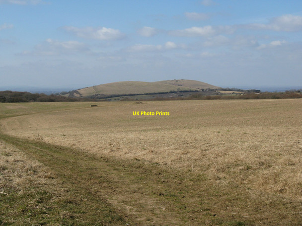 Photo 6"x4" View NW across the square from Middle Brow Pyecombe c2010