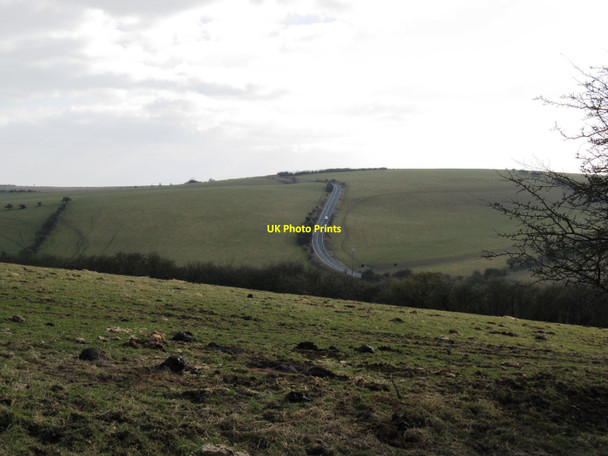 Photo 6"x4" The Saddlescombe Road descending hill near the Waterhall golf course Saddlescombe c2010