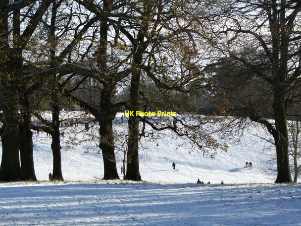 Photo 6"x4" Christchurch Park in the snow Ipswich c2010