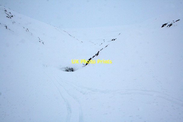 Photo 6"x4" Headwaters of Glenbuchat in deep snow Hill of Coralea c2010