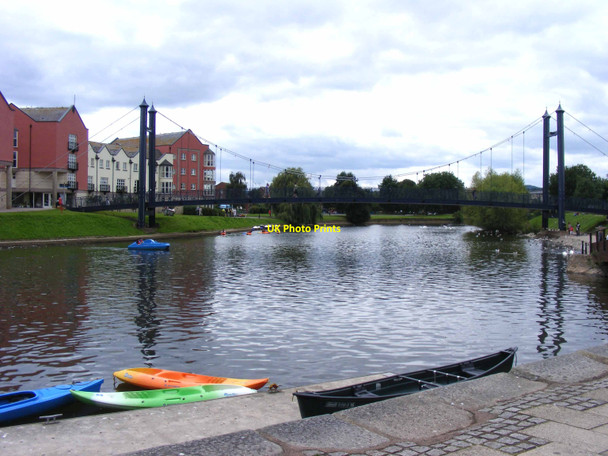 Photo 6"x4" Suspension Bridge, Exeter waterfront Exeter c2009