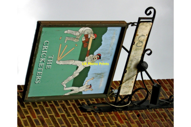 Photo 6"x4" The Cricketers pub sign, Westfield Road Woking c2010