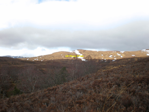 Photo 6"x4" Allt Ruadh crossing moorland to Beinn Bhreac in shadow Dalchreichart c2010