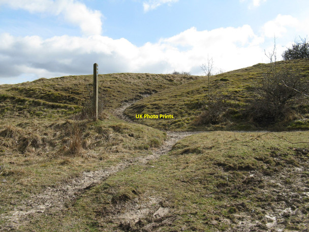 Photo 6"x4" Bridleway crossing on the slope of Blackcap Plumpton\/TQ3613 c2010