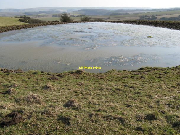 Photo 6"x4" Dew pond at Ditchling Beacon Westmeston c2010