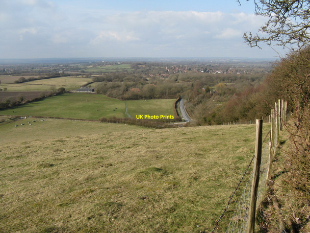 Photo 6"x4" Looking north from footpath below Ditchling Beacon Westmeston c2010
