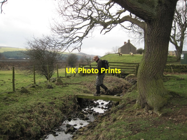 Photo 6"x4" Footbridge over Carrsgate Burn near Woodhall Farm Henshaw\/NY7664 c2010