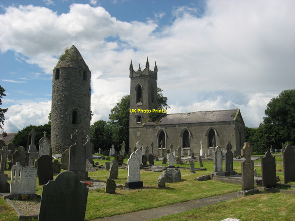 Photo 6"x4" Round Tower and Church at Dromiskin, Co. Louth Dromiskin c2009