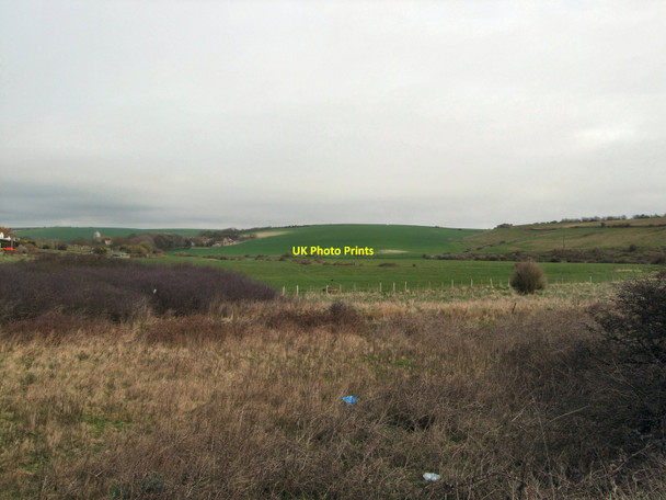 Photo 6"x4" Fields at Bishopstone Seaford c2010