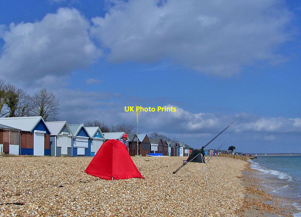 Photo 6"x4" Sea fishing at Calshot beach Calshot c2010