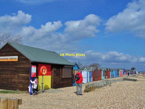 Photo 6"x4" Rescue station and beach huts Calshot c2010