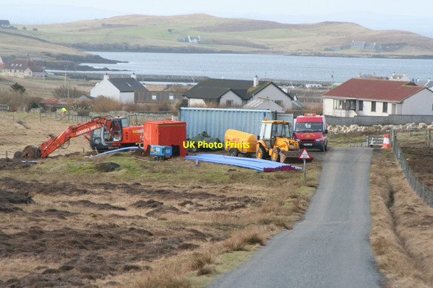 Photo 6"x4" New Bressay water main passing the Cruetoun houses Lerwick c2010