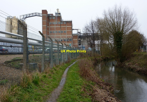 Photo 6"x4" ICI paints factory by the River Gipping Stowmarket c2010