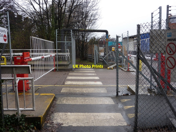 Photo 6"x4" Gipping footpath crossing factory entrance Stowmarket c2010