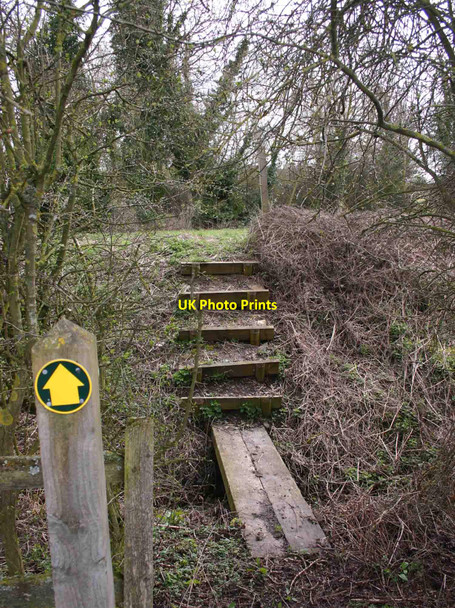 Photo 6"x4" Footpath steps up to Fosse Way Ettington c2010