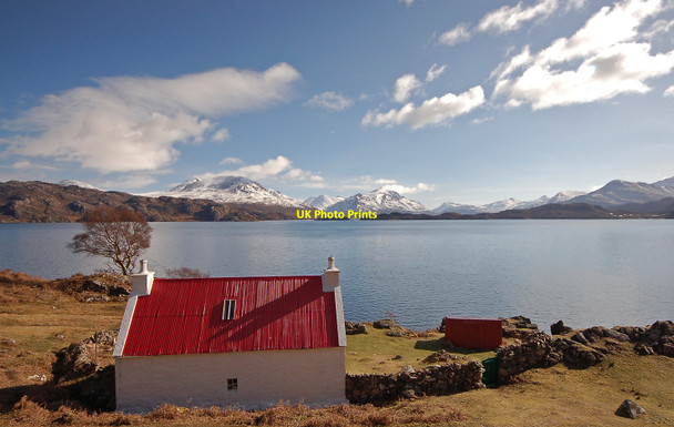 Photo 6"x4" The house with the red roof Ardheslaig c2010