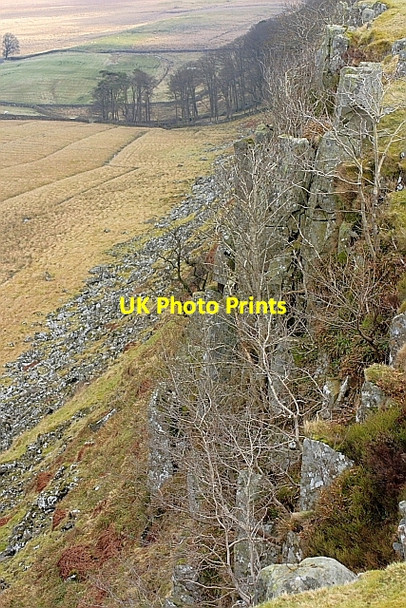 Photo 6"x4" Sewingshields Crags Halleypike Lough c2010