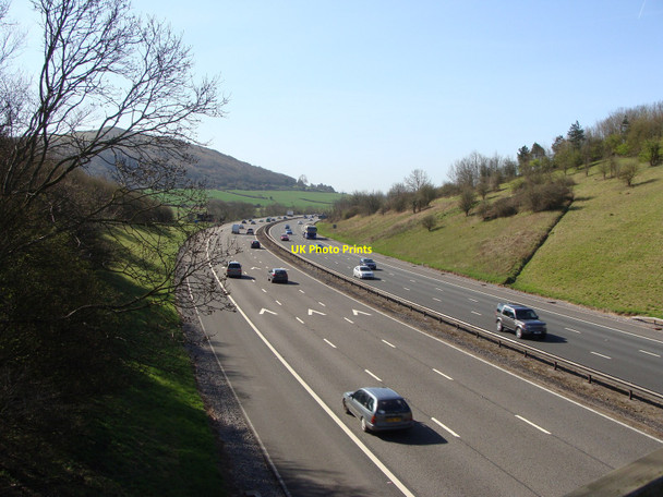 Photo 6"x4" M5 near Christon, looking towards Taunton and the South West Christon c2010
