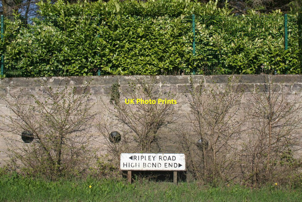 Photo 6"x4" Road Sign, Ripley Road - High Bond End Knaresborough c2010