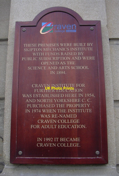 Photo 6"x4" Plaque, Craven College, Skipton Skipton c2010