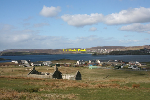 Photo 6"x4" Swarefield croft house looking down to the Council houses of Fullaburn,the Glebe and Hamilton Park Lerwick c2010