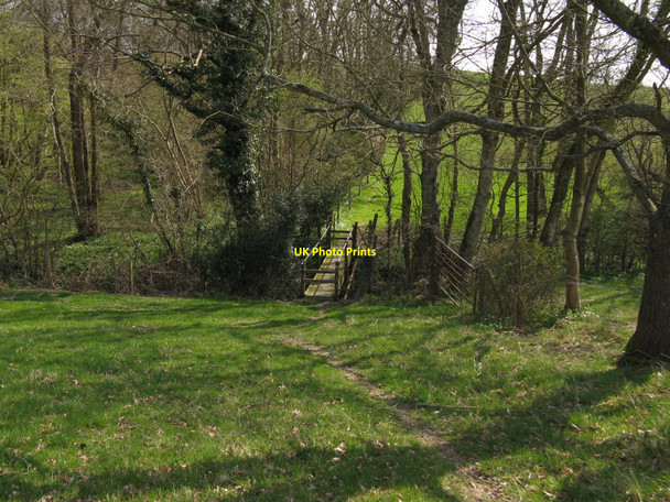 Photo 6"x4" Footbridge over stream near Olives Wood Five Ash Down c2010