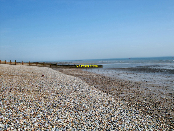 Photo 6"x4" Beach South of De La Warr Pavilion Bexhill c2010