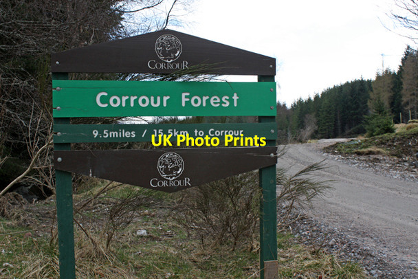 Photo 6"x4" Sign at entrance to Corrour Forest Torgulbin c2010