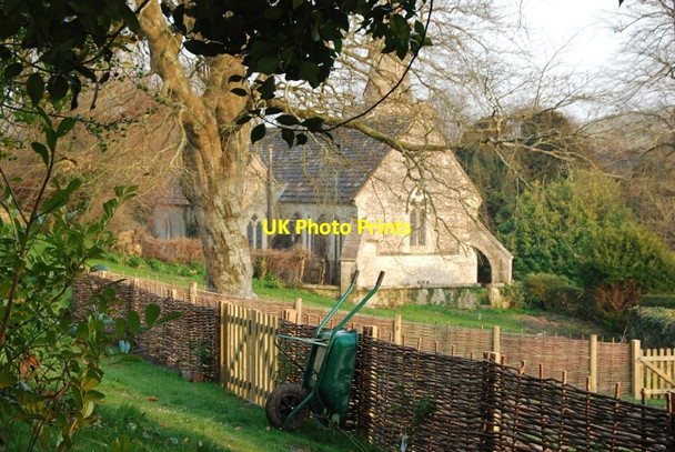 Photo 6"x4" Littlebredy: View of Church through gardens Littlebredy c2010