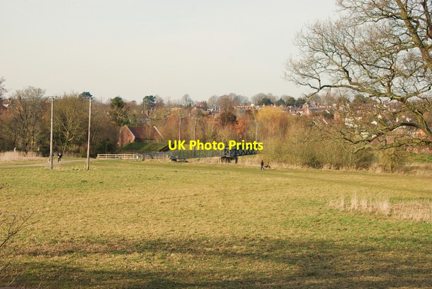 Photo 6"x4" Blandford Forum: Parkland with Bridge over the River Stour Blandford Forum c2010