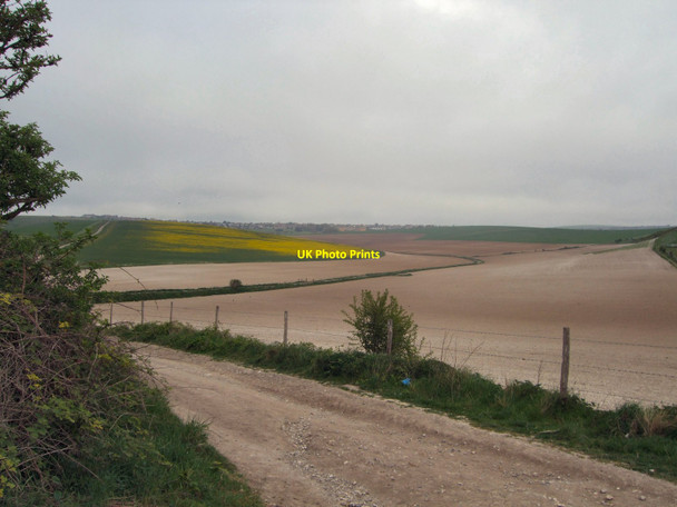Photo 6"x4" Farmland at Wick Bottom Ovingdean c2010