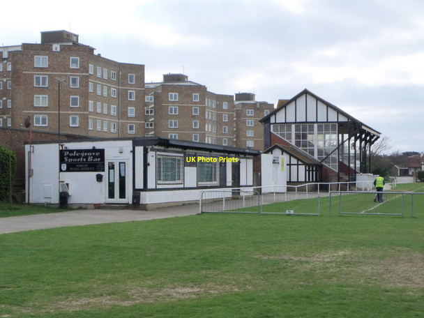 Photo 6"x4" Drawing the Line, The Polgrove, home of Bexhill United FC Bexhill c2010