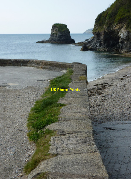Photo 6"x4" Harbour wall, Charlestown St Austell c2010