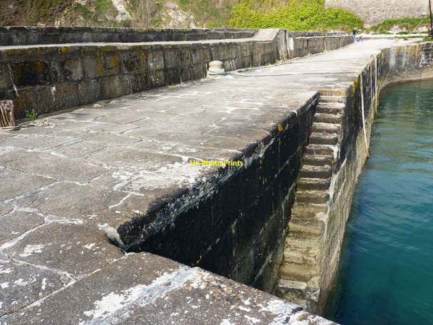 Photo 6"x4" Steps, inner harbour, Charlestown St Austell c2010