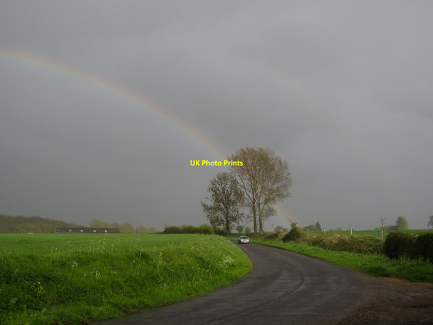 Photo 6"x4" Rainbow over Ley Road Dullingham Ley c2010