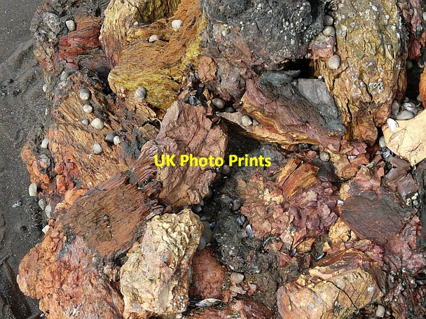 Photo 6"x4" Red seaside rock St Helens\/NY0132 c2010