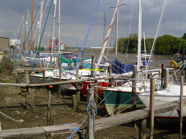 Photo 6"x4" Low tide on Eling Creek Totton c2010