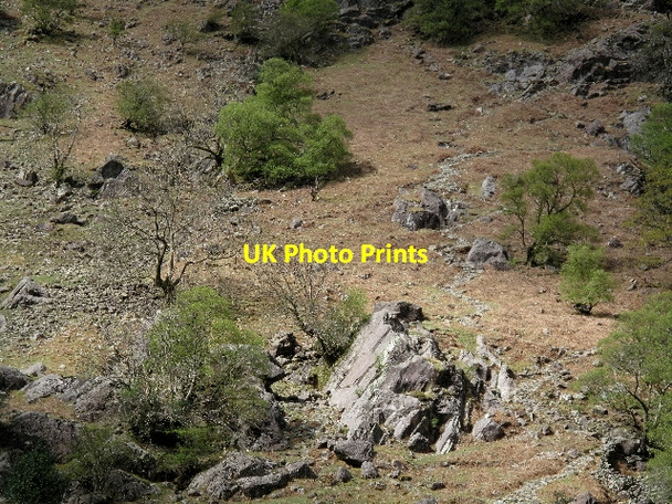 Photo 6"x4" Mountain Slope with Rock Slabs Seathwaite\/NY2312 c2010