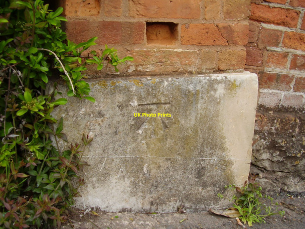 Photo 6"x4" Red walls Bench Mark Sidmouth c2010