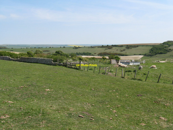 Photo 6"x4" Old sheepfold between Highdole Hill and Fore Hill Telscombe c2010