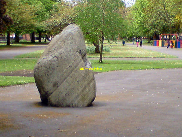 Photo 6"x4" Ardwick Green - Glacial Boulder Manchester c2010