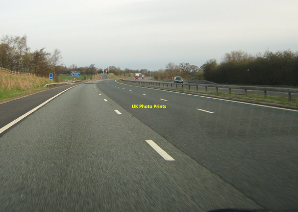 Photo 6"x4" Approaching Southwaite service station Mellguards\/NY4445 c2010