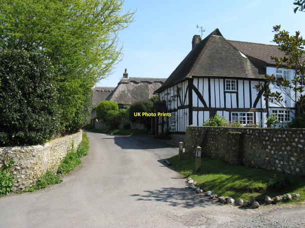 Photo 6"x4" Thatched cottages in Rodmell Rodmell c2010