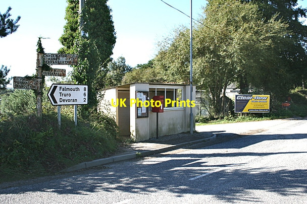 Photo 6"x4" Bus stop at Bissoe Bissoe c2009