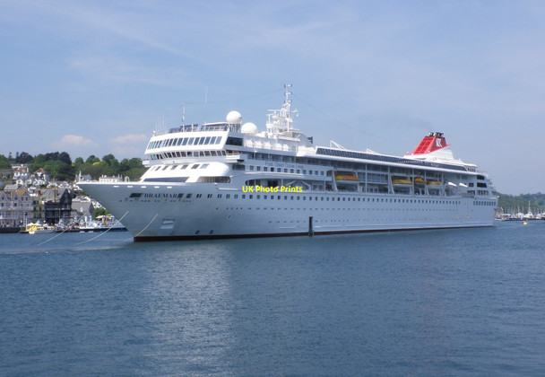 Photo 6"x4" The Braemar, anchored at Dartmouth harbour Dartmouth c2010
