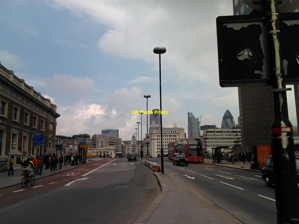 Photo 6"x4" View looking along London Bridge to Cannon Street London c2010